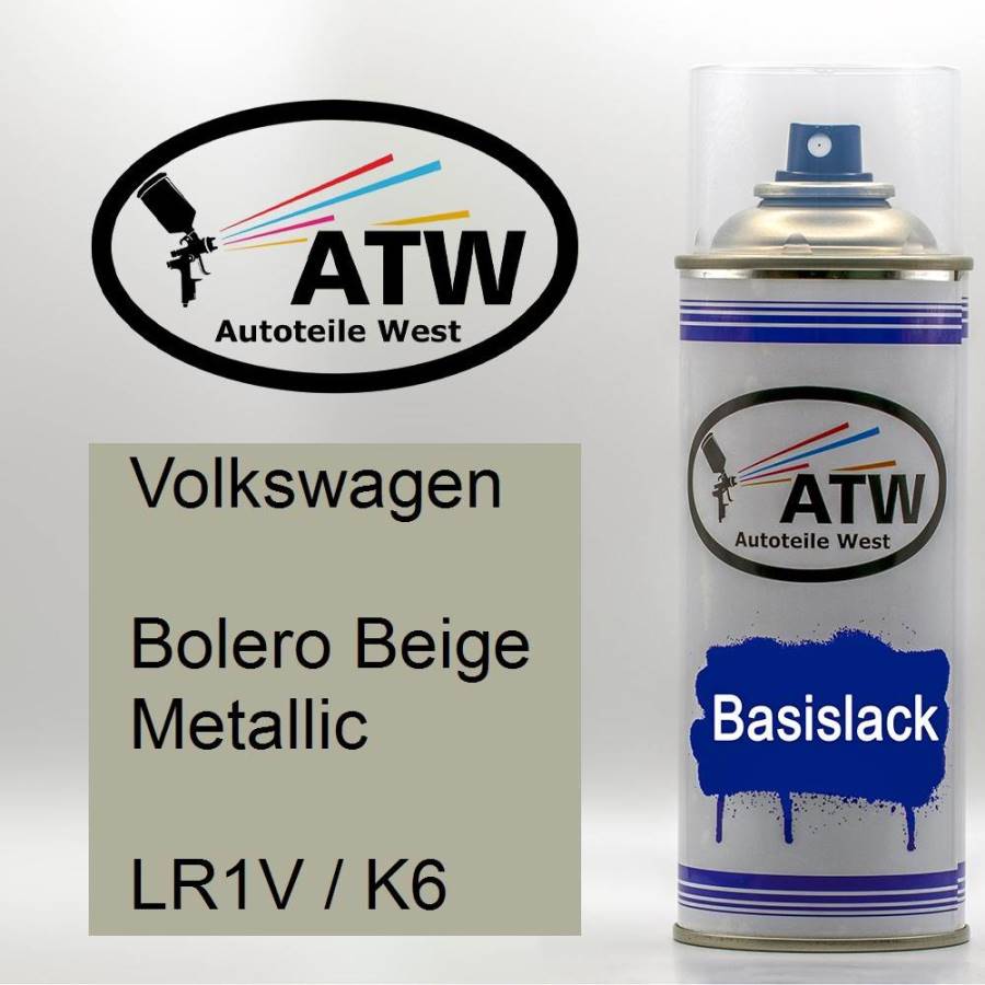 Volkswagen, Bolero Beige Metallic, LR1V / K6: 400ml Sprühdose, von ATW Autoteile West.